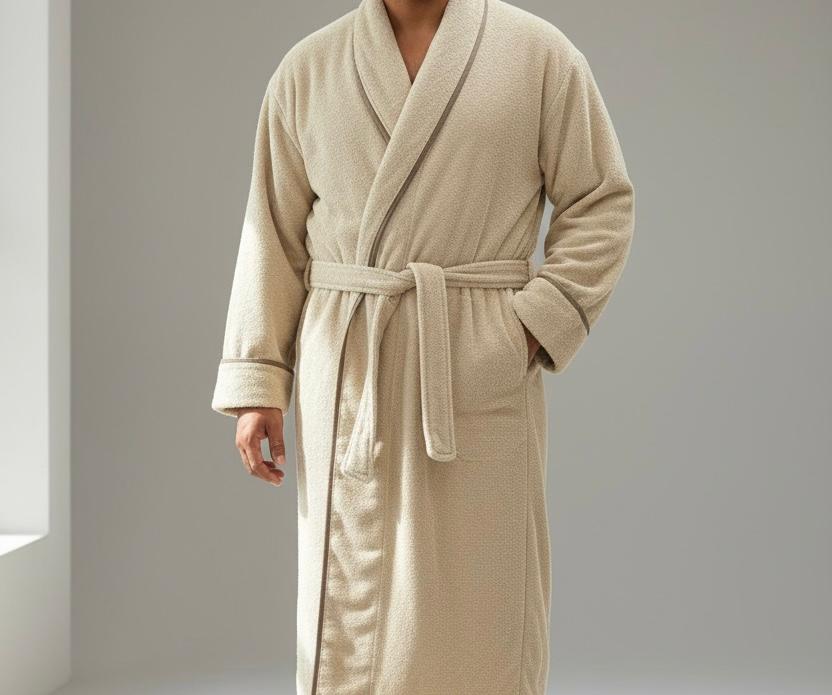 Bathrobe With Pipping.