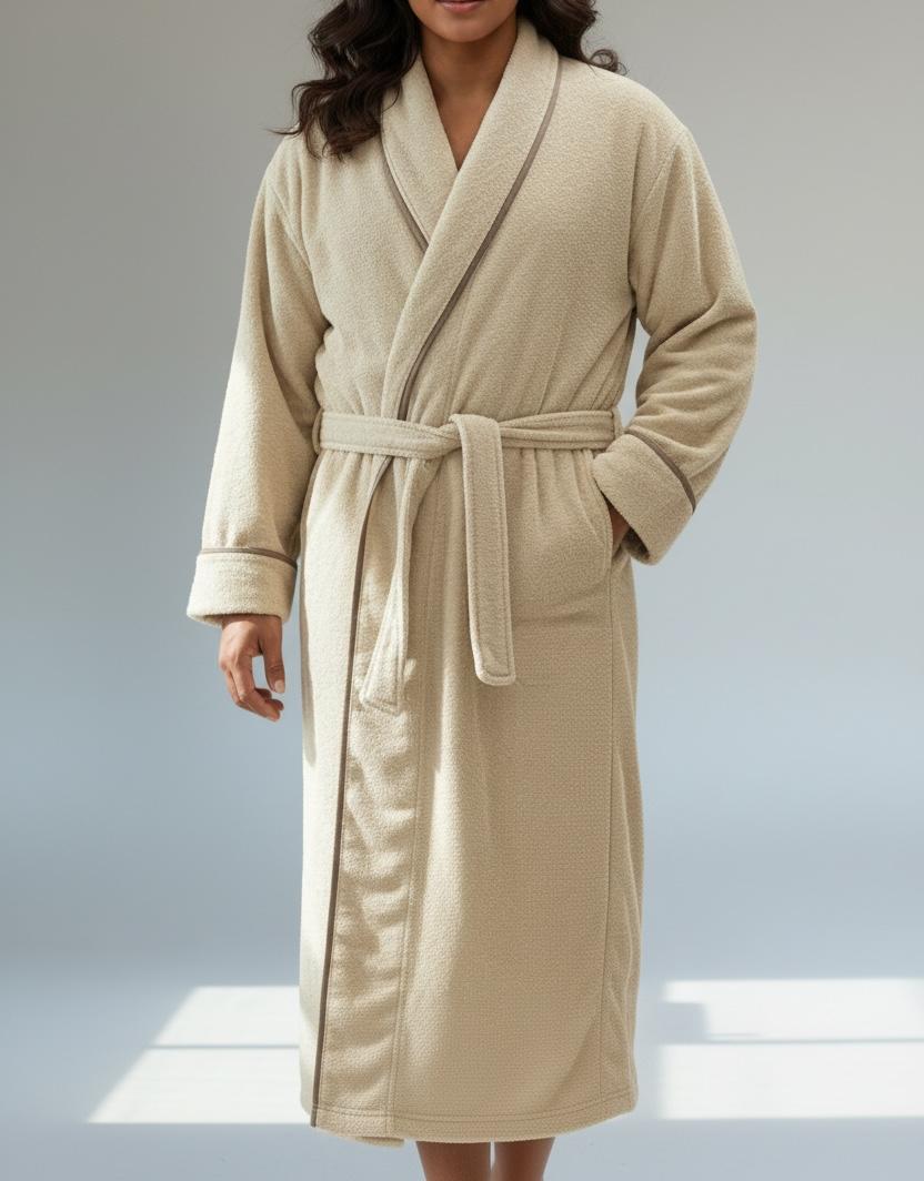 Bathrobe With Pipping.